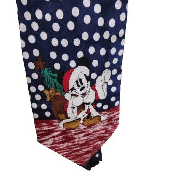 Vintage Atlas Design Disney Mickey Mouse Santa Silk Tie - Picture 1 of 5